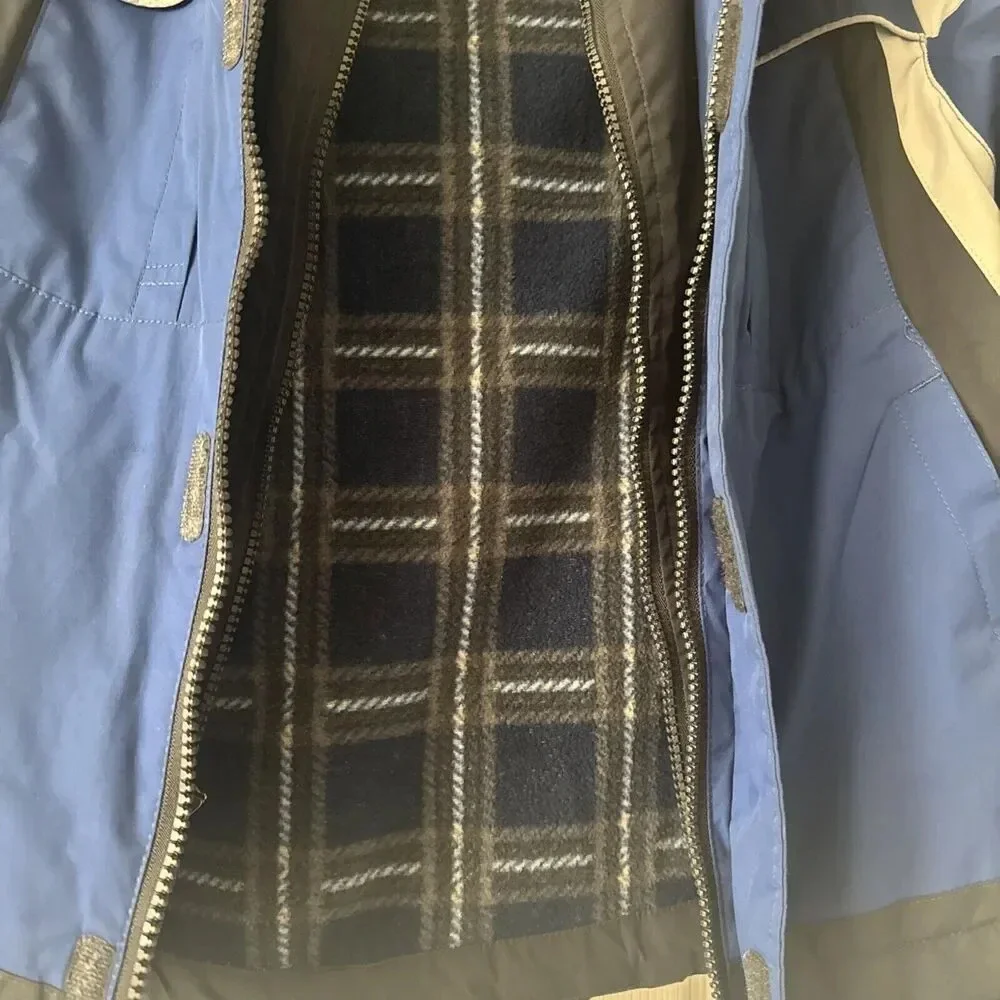 Arizona Boys Medium Jacket Flannel Lined Hooded Blue Winter Coat Outdoors